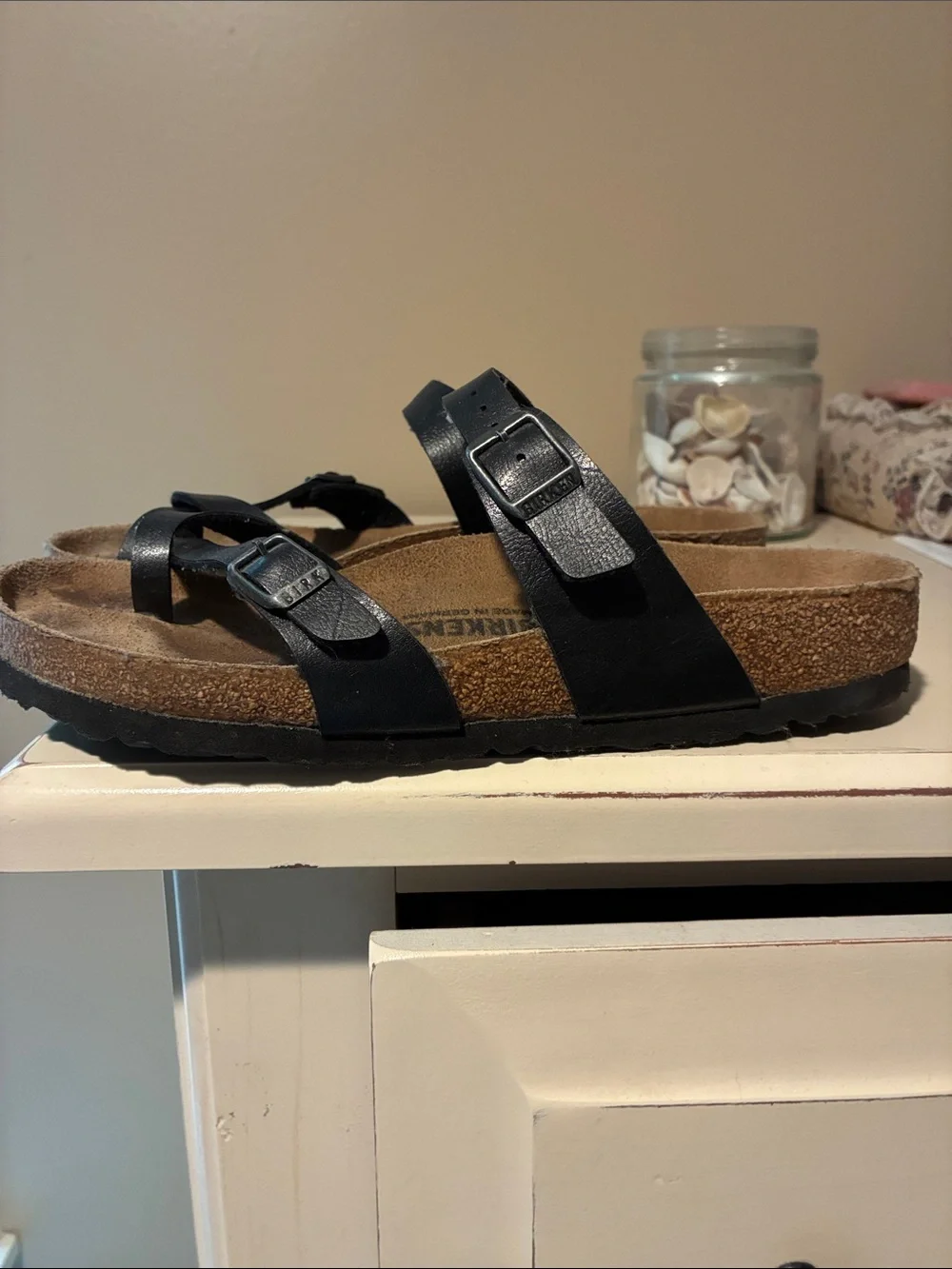 Birkenstock women’s Black Multi-Strap Leather Sandals